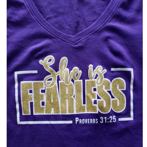 Love Fearless Purple T-shirt - Picture 2 of 6